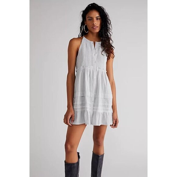 FREE PEOPLE Desert Days Stripe Mini Dress in Ivory Combo Size Medium - Picture 13 of 15